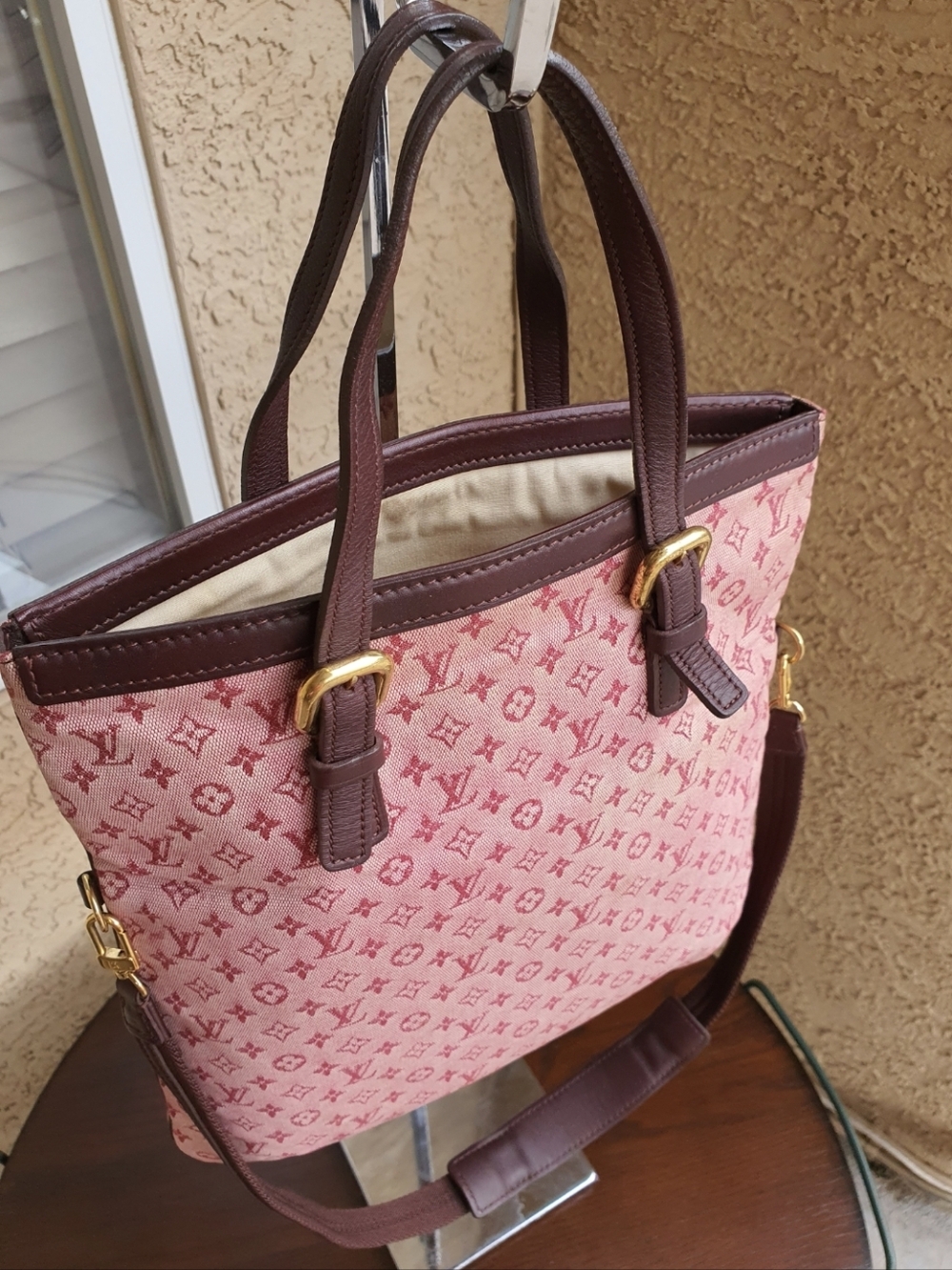 Louis Vuitton Monogram LV Mini Lin Francoise Cherry Canvas Leather Tote 3Way Bag